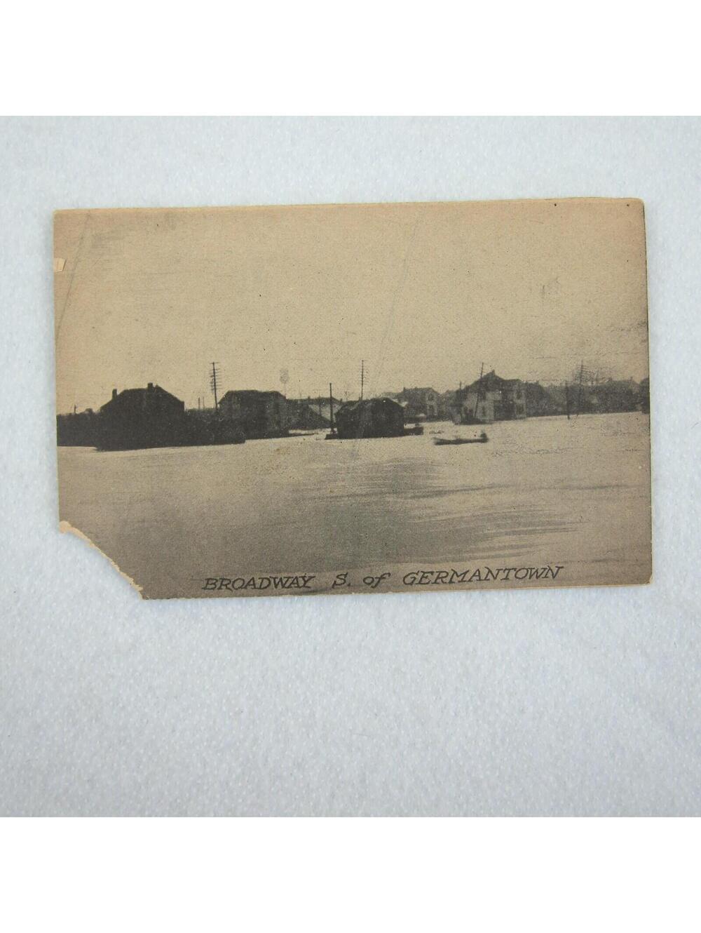 Antique 1914 Postcard Germantown Ohio Flood Broadway South Germantown UNPOSTED - Picture 11 of 12